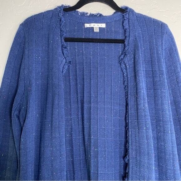CAbi Navy Blue Speckled Duchess Longline Cardigan Medium - Picture 3 of 10